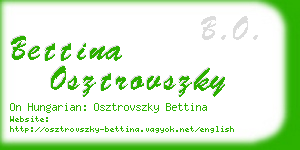 bettina osztrovszky business card